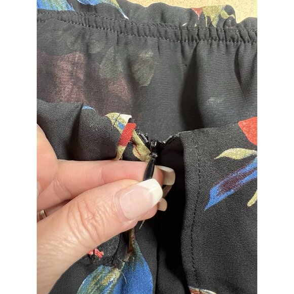 Lulus Black Red Floral Off The Shoulder Maxi Dress Zipper Small Size - Picture 8 of 10